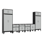 Armadillo Tough Grey 8-Piece Garage Cabinet Set with Levelers-AR8PC122G