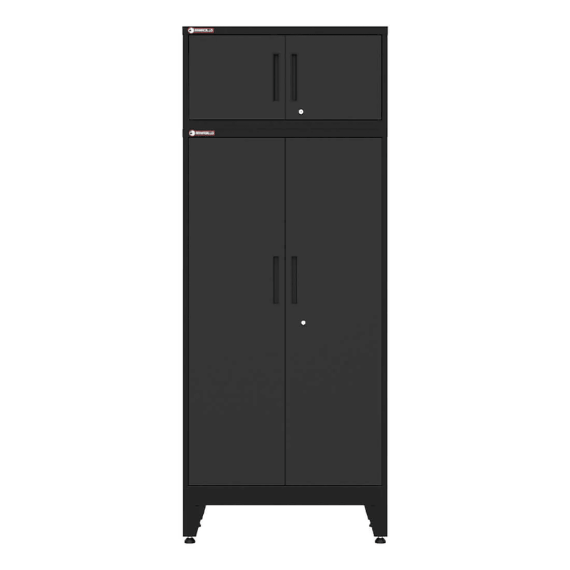 Armadillo Tough Black 8-Piece Garage Cabinet System with Levelers