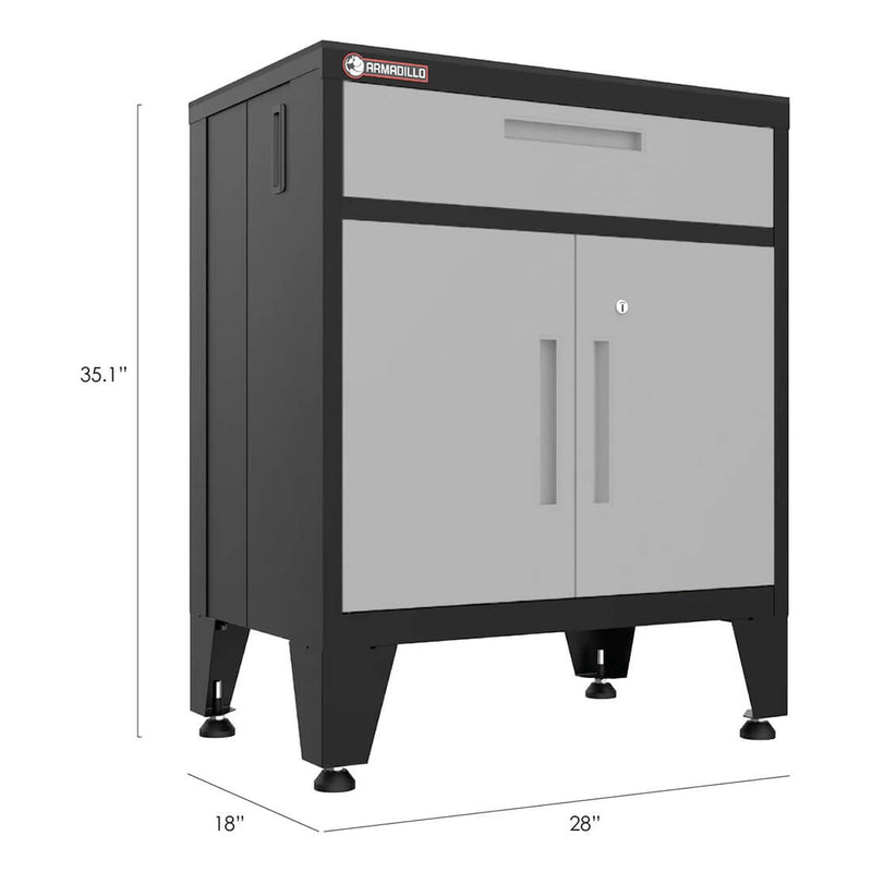 Armadillo Tough Grey 8-Piece Garage Cabinet Configuration with Levelers