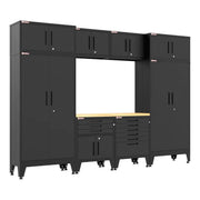 Armadillo Tough Black 9-Piece Garage Cabinet Set with Levelers-AR9PC112B