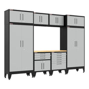 Armadillo Tough Grey 9-Piece Garage Cabinet Set with Levelers-AR9PC112G