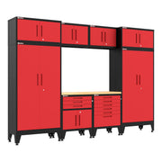 Armadillo Tough Red 9-Piece Garage Cabinet Set with Levelers-AR9PC112R