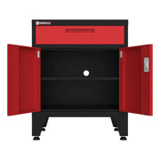 Armadillo Tough Red 9-Piece Garage Cabinet Set with Levelers and Casters-AR9PC130R