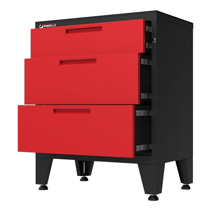 Armadillo Tough Red 9-Piece Garage Cabinet System with Levelers