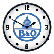 Collectable Sign and Clock B&O Railroad Backlit Wall Clock