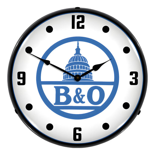 Collectable Sign and Clock B&O Railroad Backlit Wall Clock
