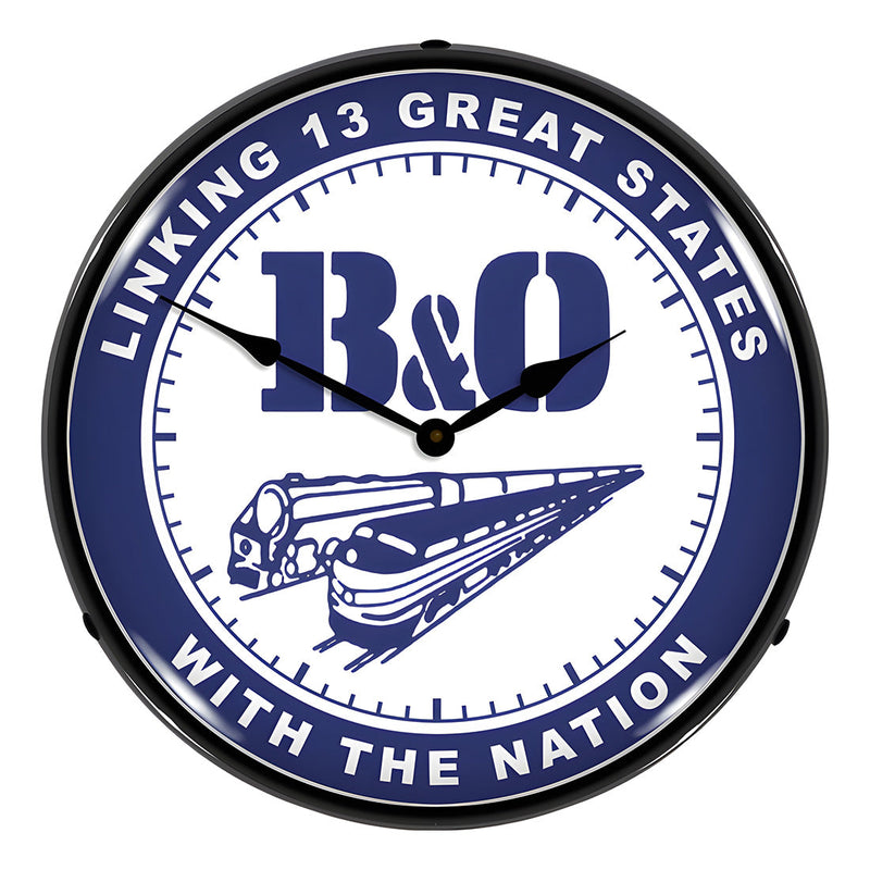 Collectable Sign and Clock B&O Linking 13 Great States with the Nation Backlit Wall Clock