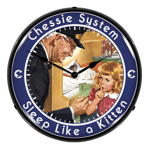 Collectable Sign and Clock Chessie System Backlit Wall Clock