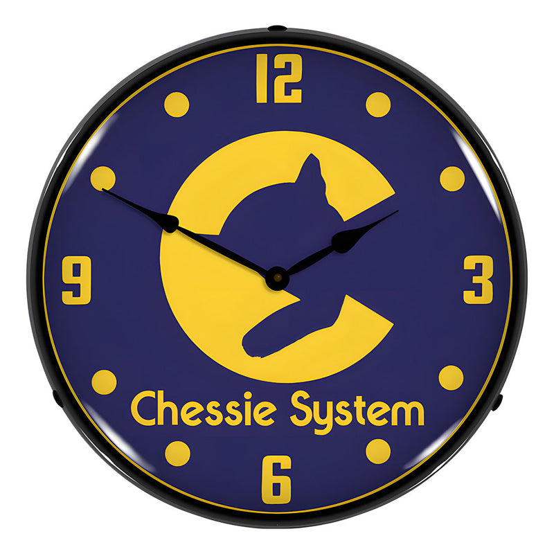 Collectable Sign and Clock Chessie System Railroad Backlit Wall Clock