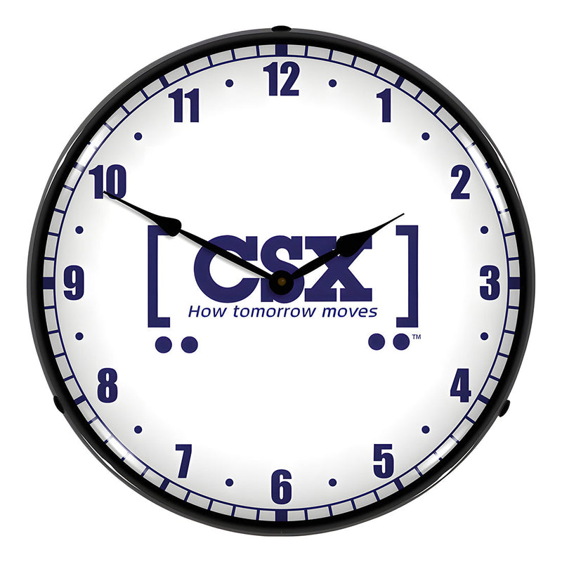 Collectable Sign and Clock CSX Railroad How Tomorrow Moves Backlit Wall Clock