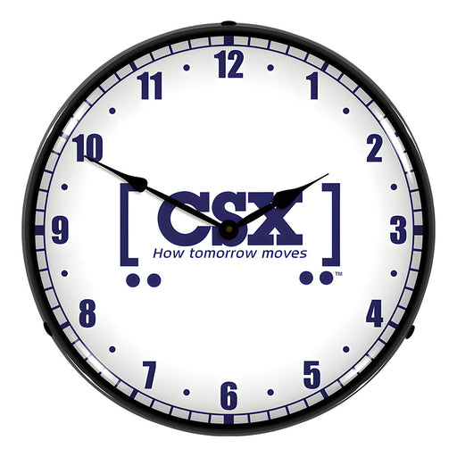 Collectable Sign and Clock CSX Railroad How Tomorrow Moves Backlit Wall Clock
