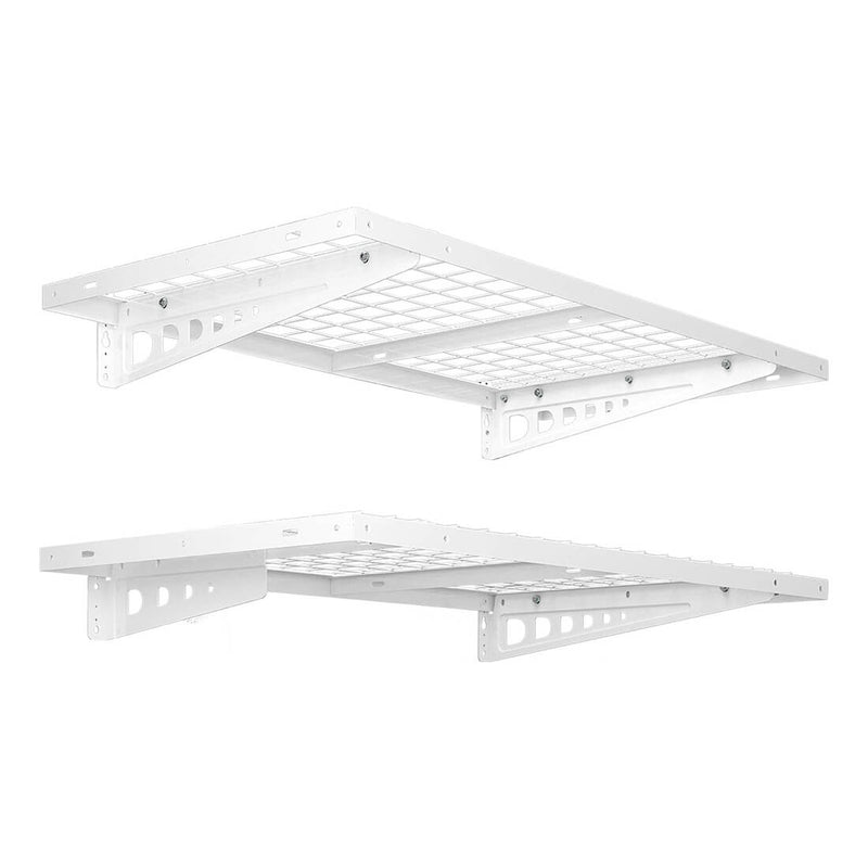 Fleximounts 2' x 4' White Pro Wall Shelving (2-Pack)