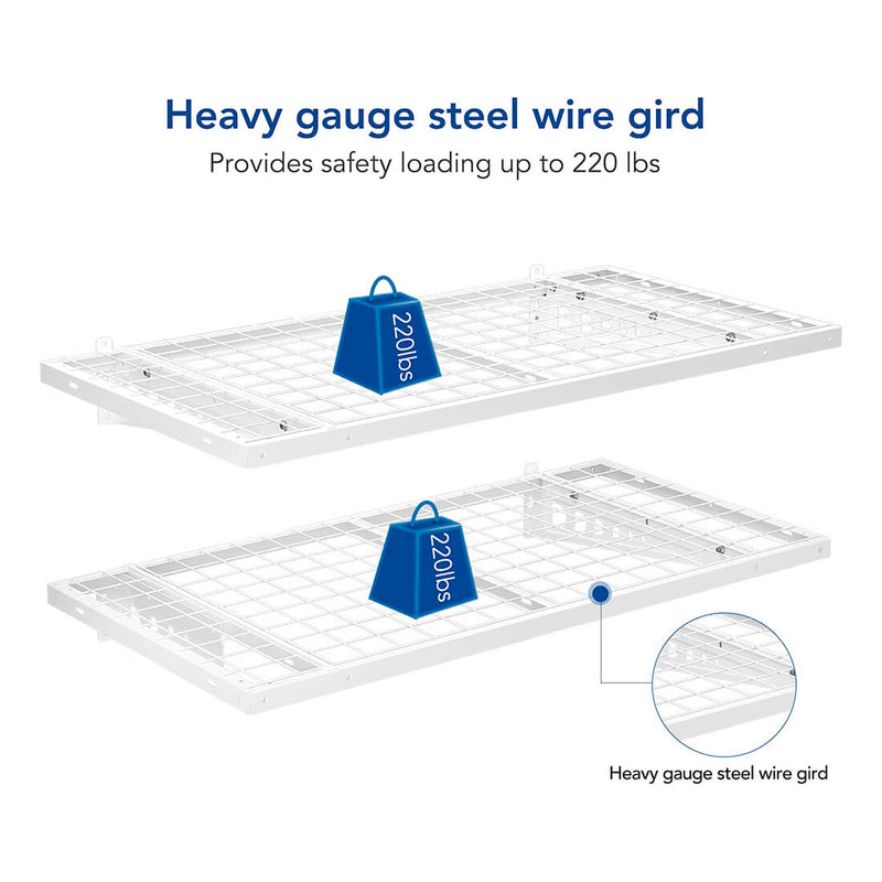 Fleximounts 2' x 4' White Pro Wall Shelving (2-Pack)