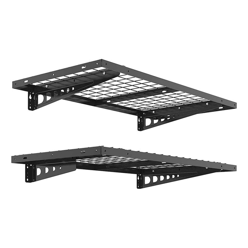 Fleximounts 2' x 4' Black Pro Wall Shelving (2-Pack)