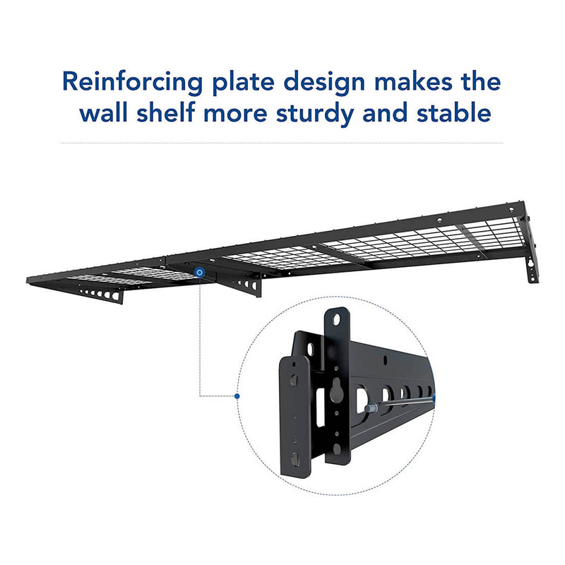 Fleximounts 2' x 4' Black Pro Wall Shelving (2-Pack)