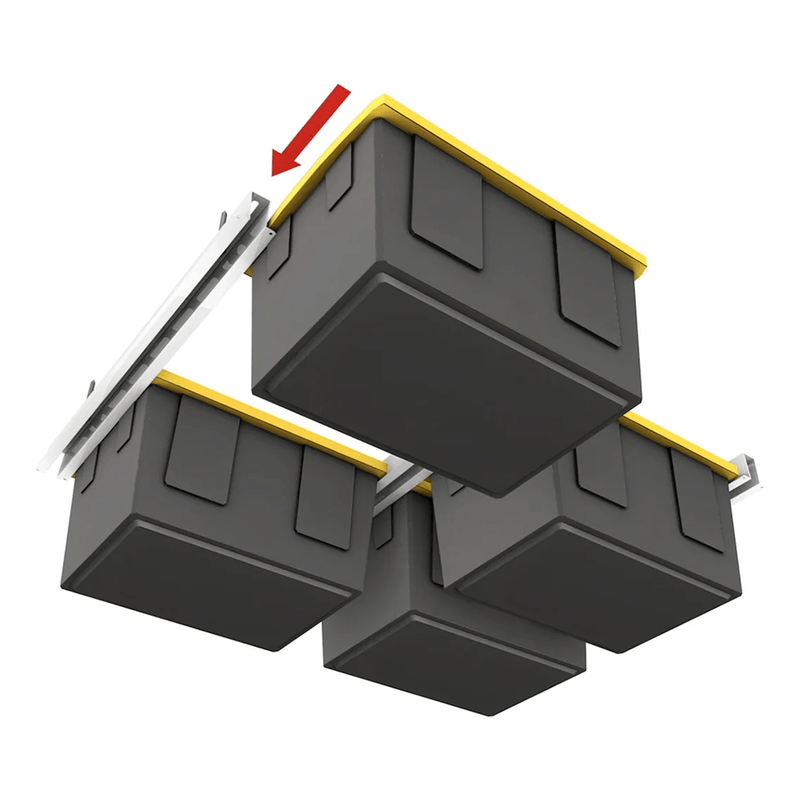 Ceiling Sam Bin Slide Overhead Tote Storage Rack (Fixed)