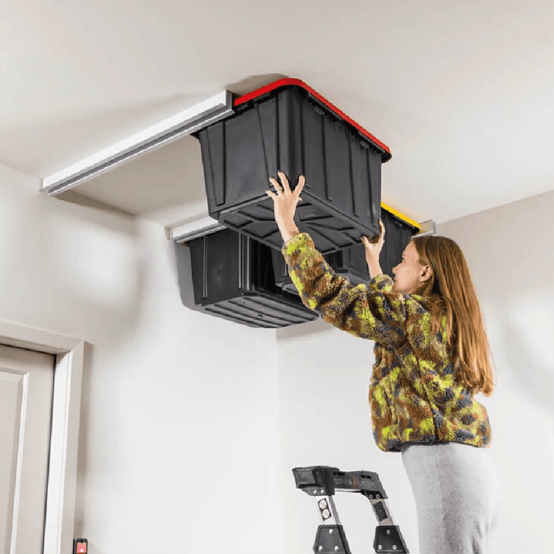 Ceiling Sam Bin Slide Overhead Tote Storage Rack (Fixed)