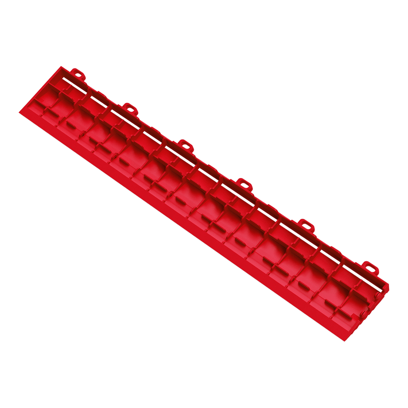 Swisstrax Ribtrax Pro Racing Red Garage Floor Looped Edge (10-Pack)