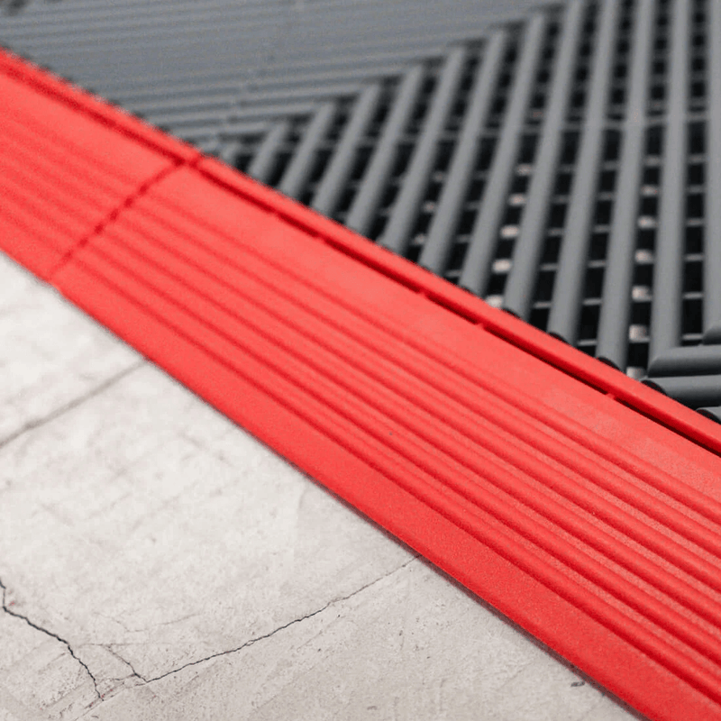 Swisstrax Ribtrax Pro Tropical Orange Garage Floor Pegged Edge (10-Pack)