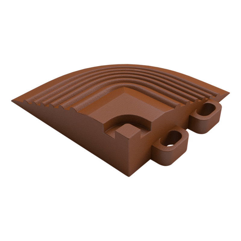 Swisstrax Ribtrax Pro Chocolate Brown Garage Floor Tile Corner (4-Pack)