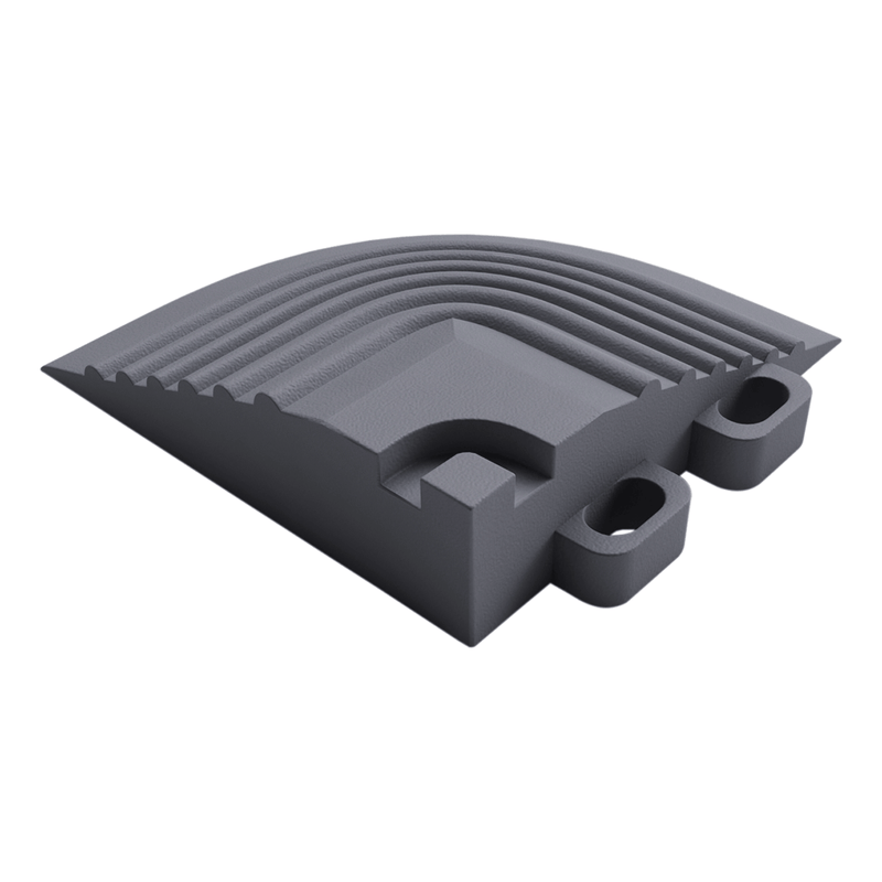 Swisstrax Ribtrax Pro Slate Grey Garage Floor Tile Corner (4-Pack)