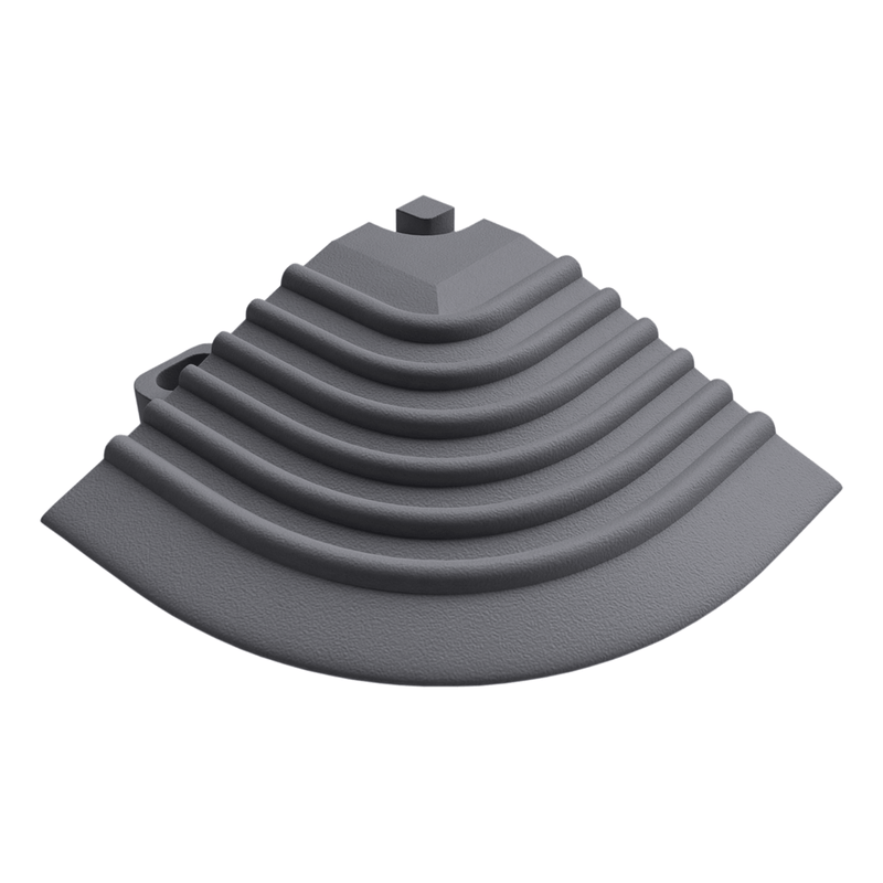 Swisstrax Ribtrax Pro Slate Grey Garage Floor Tile Corner (4-Pack)