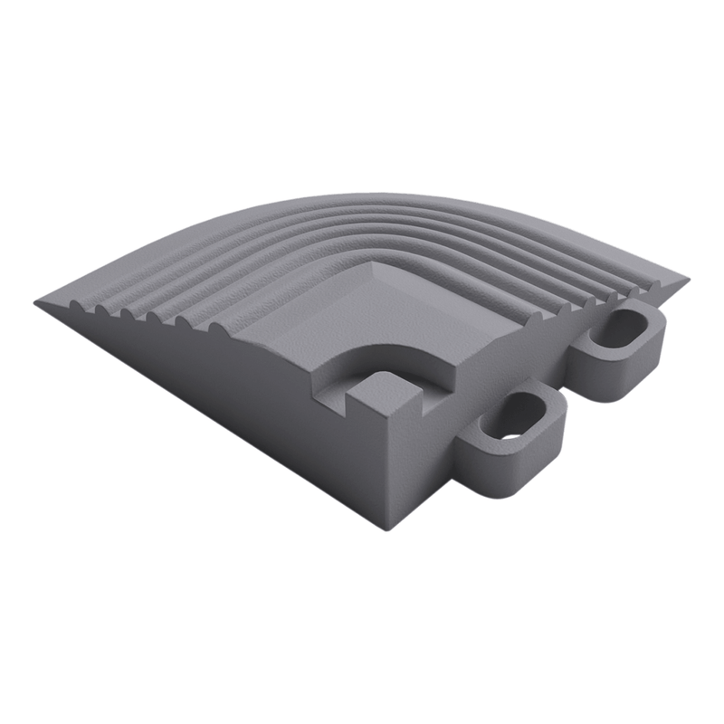 Swisstrax Ribtrax Pro Pearl Grey Garage Floor Tile Corner (4-Pack)