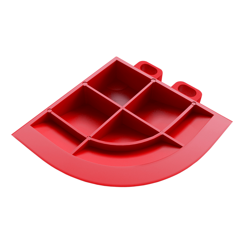 Swisstrax Ribtrax Pro Racing Red Garage Floor Tile Corner (4-Pack)