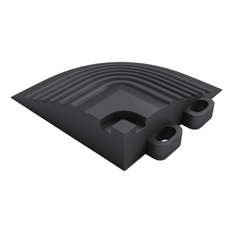 Swisstrax Ribtrax Pro Jet Black Garage Floor Tile Corner (4-Pack)