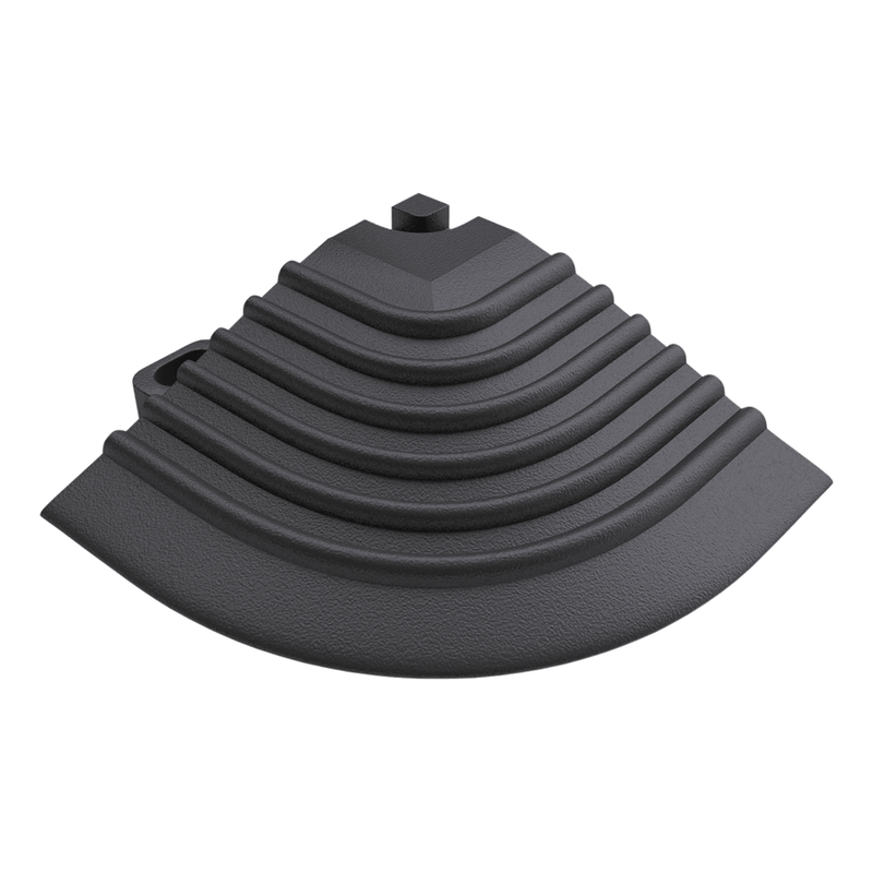 Swisstrax Ribtrax Pro Jet Black Garage Floor Tile Corner (4-Pack)