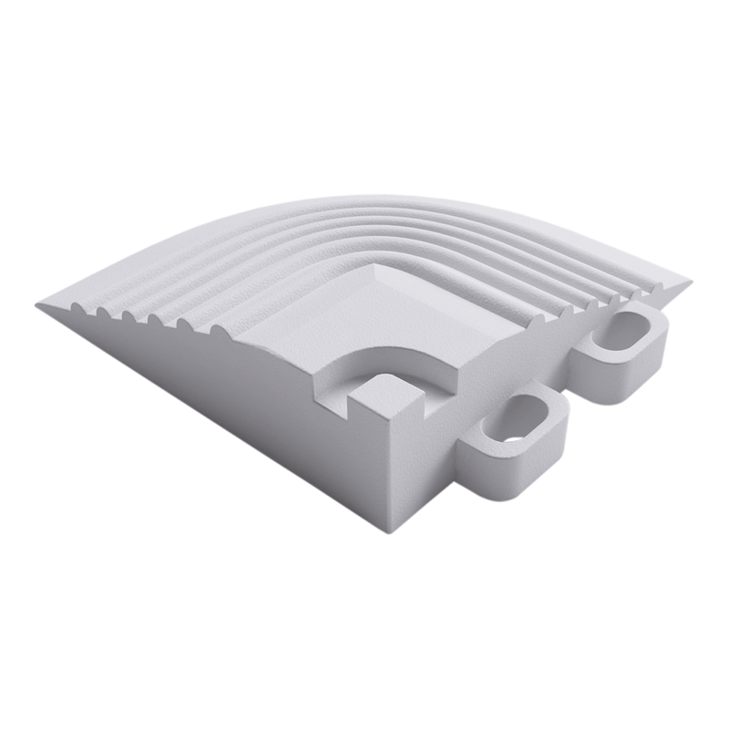 Swisstrax Ribtrax Pro Arctic White Garage Floor Tile Corner (4-Pack)
