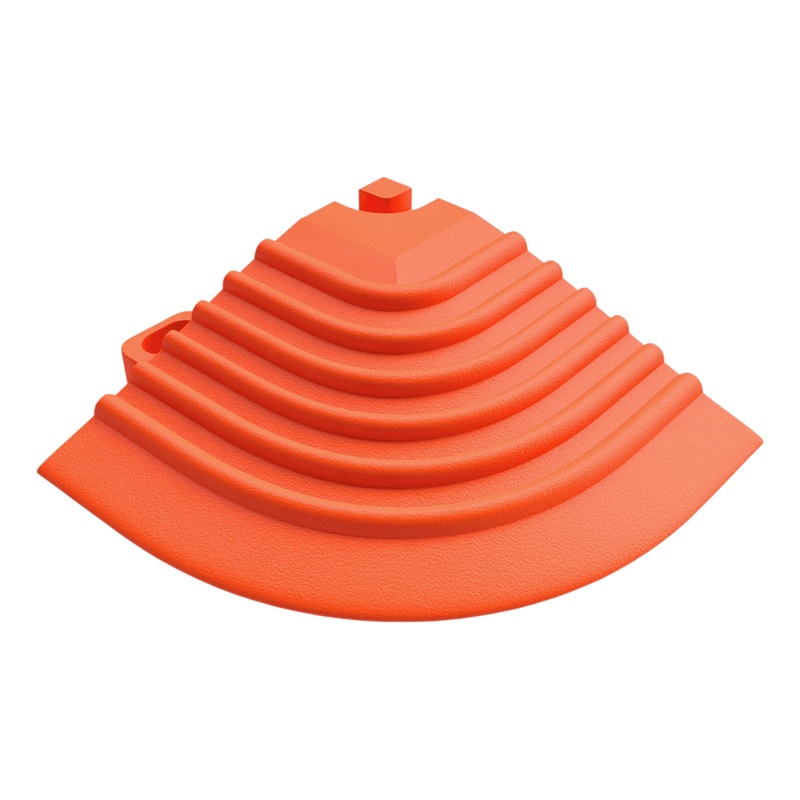 Swisstrax Ribtrax Pro Tropical Orange Garage Floor Tile Corner (4-Pack)