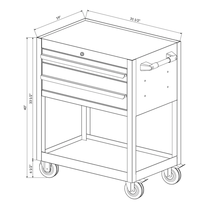 Dragonfire Tools Pro Series 2-Drawer Tool Cart (Grey)