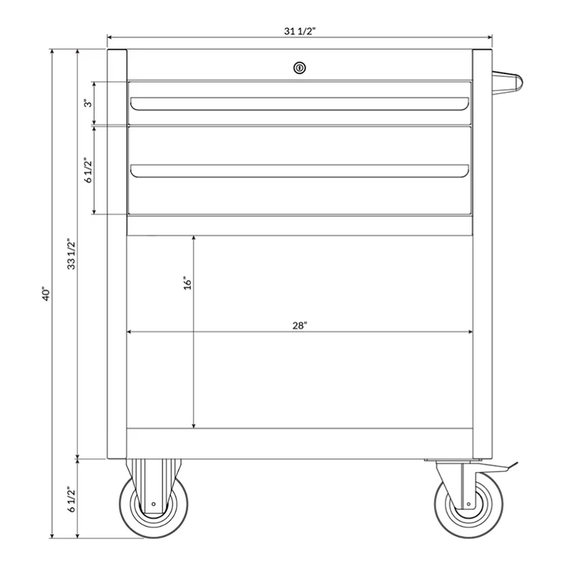 Dragonfire Tools Pro Series 2-Drawer Tool Cart (Grey)