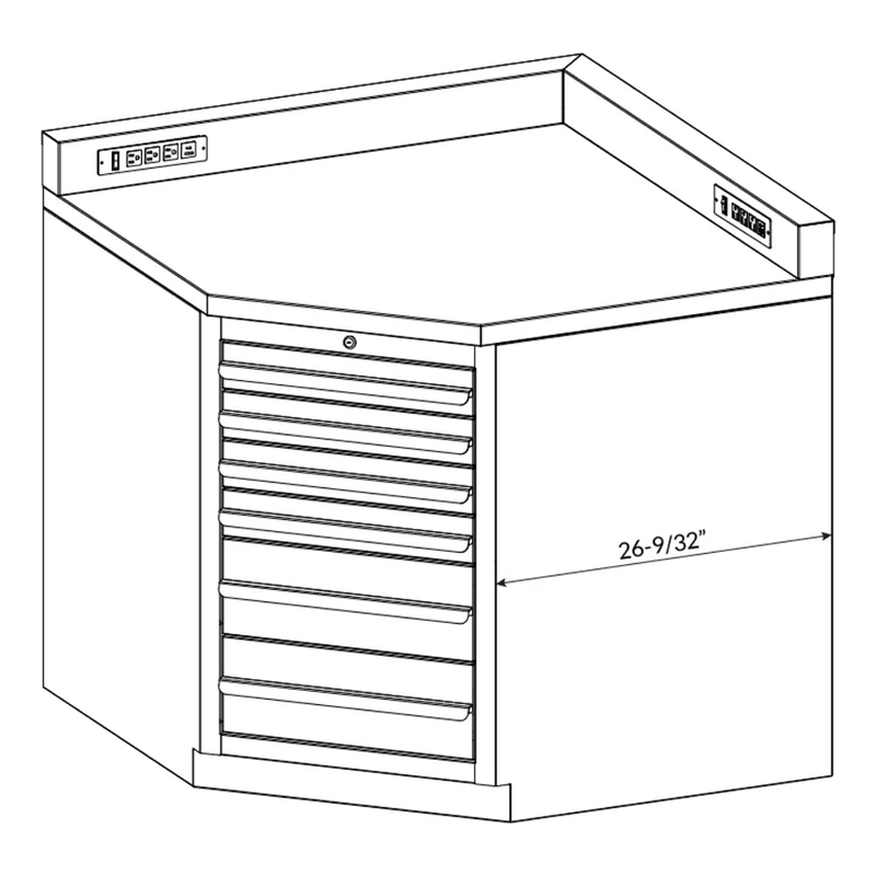 Dragonfire Tools Pro Series Lower Corner Cabinet (Grey)