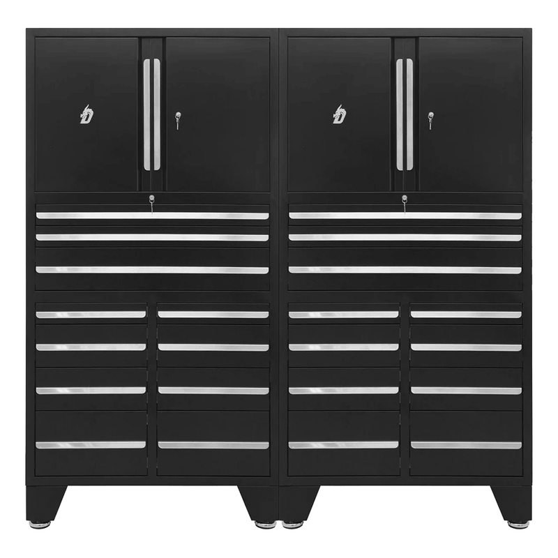 Dragonfire Tools 2 x Pro Series 11-Drawer Tool Cabinet (Black)