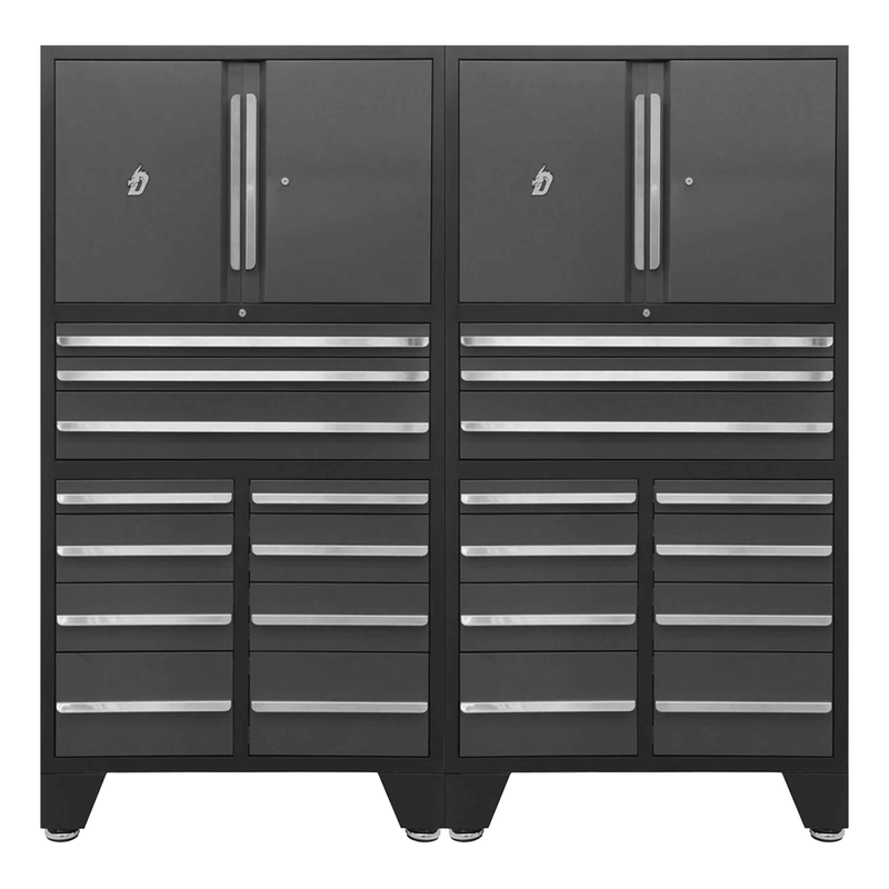 Dragonfire Tools 2 x Pro Series 11-Drawer Tool Cabinet (Grey)
