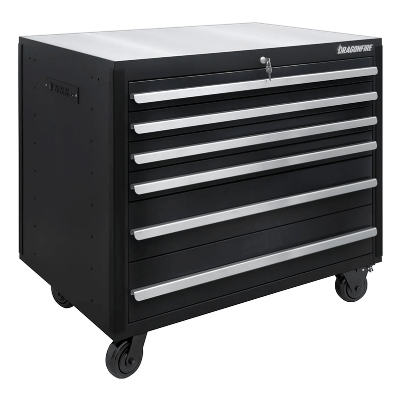 Dragonfire Tools Pro Series 6-Drawer 43.5-Inch Rolling Tool Cabinet (Black)