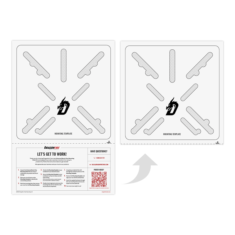 Dragonfire Tools Universal Bench Vise Mounting Plate Kit