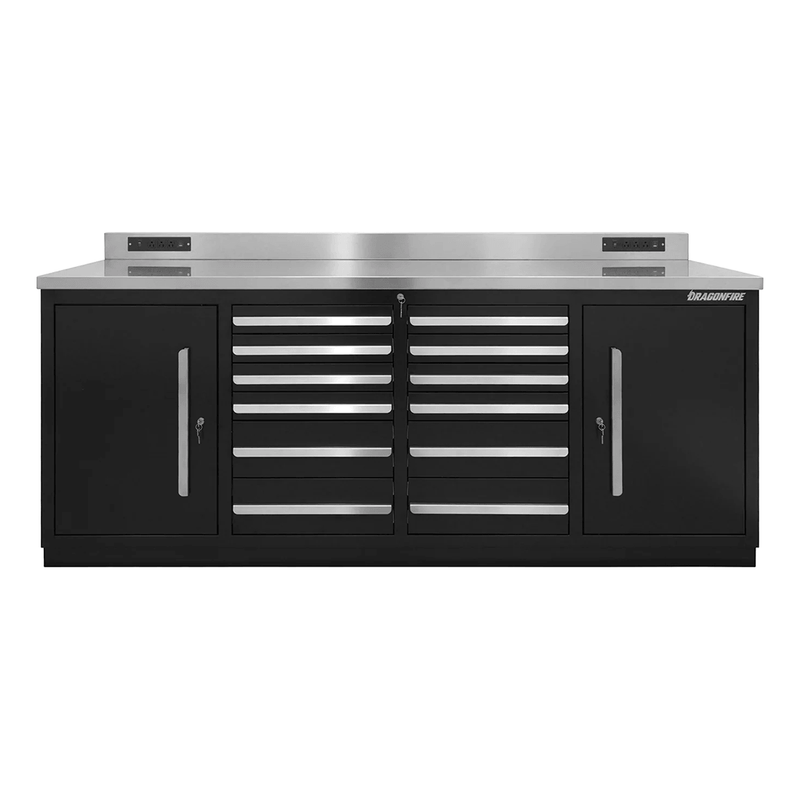 Dragonfire Tools Pro Series 12-Drawer 7-Foot Workbench (Black)
