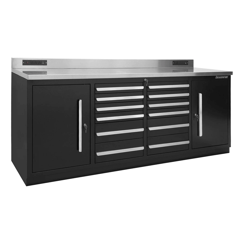 Dragonfire Tools Pro Series 12-Drawer 7-Foot Workbench (Black)