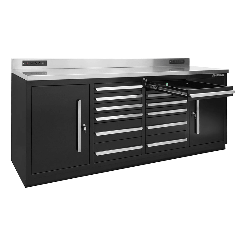 Dragonfire Tools Pro Series 12-Drawer 7-Foot Workbench (Black)