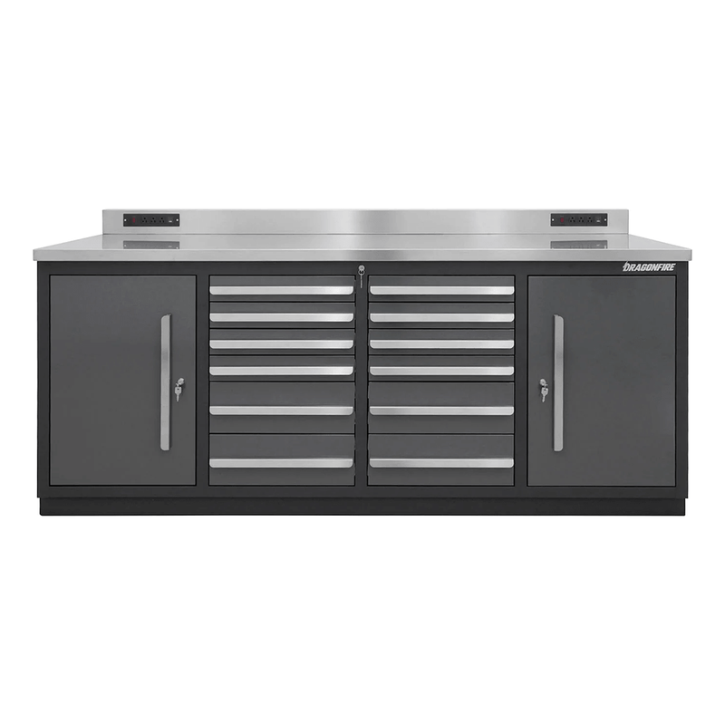 Dragonfire Tools Pro Series 12-Drawer 7-Foot Workbench (Grey)