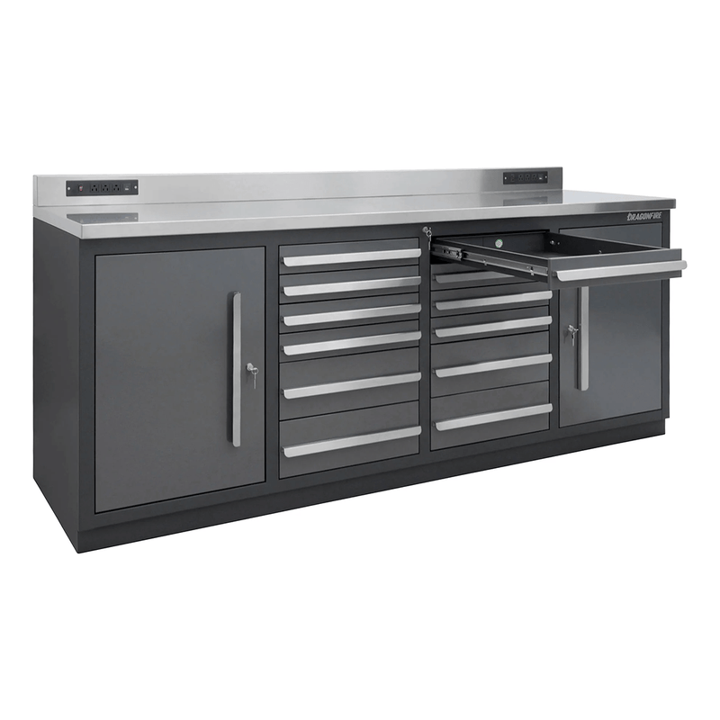 Dragonfire Tools Pro Series 12-Drawer 7-Foot Workbench (Grey)