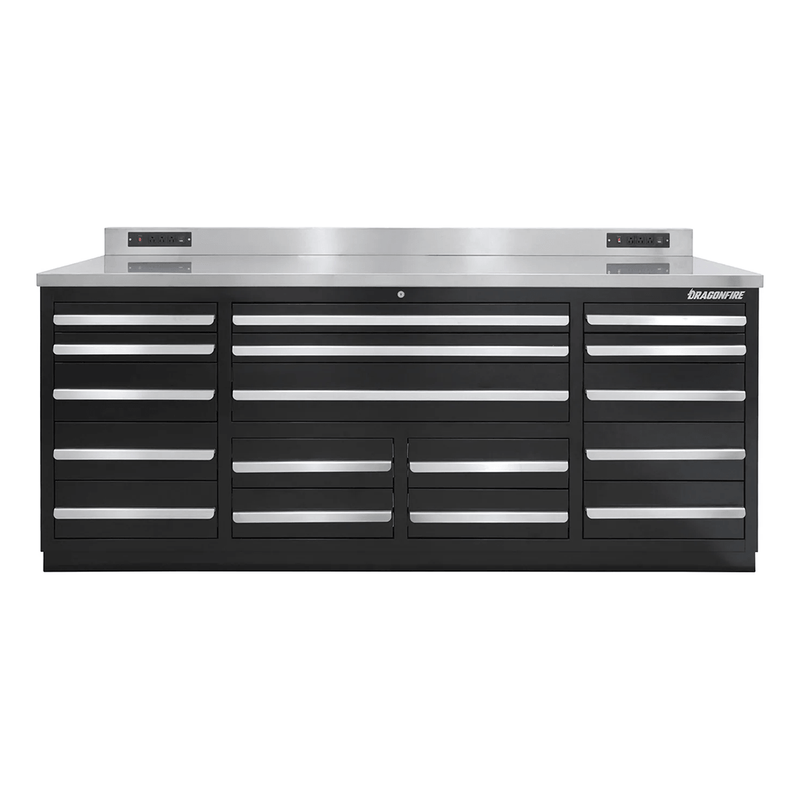 Dragonfire Tools Pro Series 17-Drawer 7-Foot Workbench (Black)