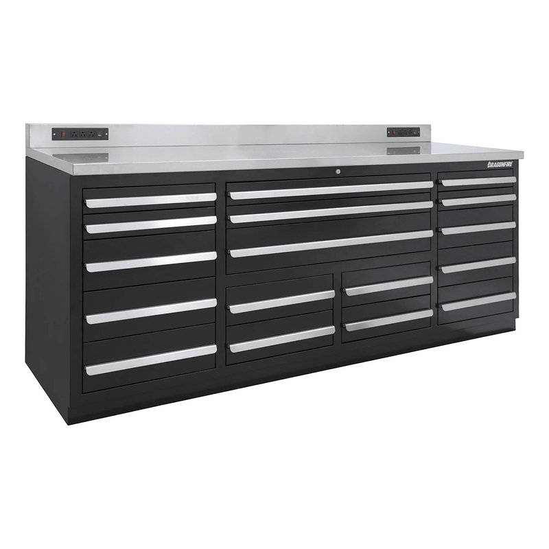 Dragonfire Tools Pro Series 17-Drawer 7-Foot Workbench (Black)