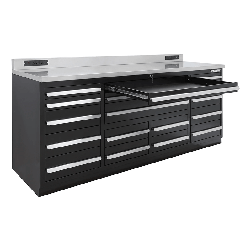 Dragonfire Tools Pro Series 17-Drawer 7-Foot Workbench (Black)