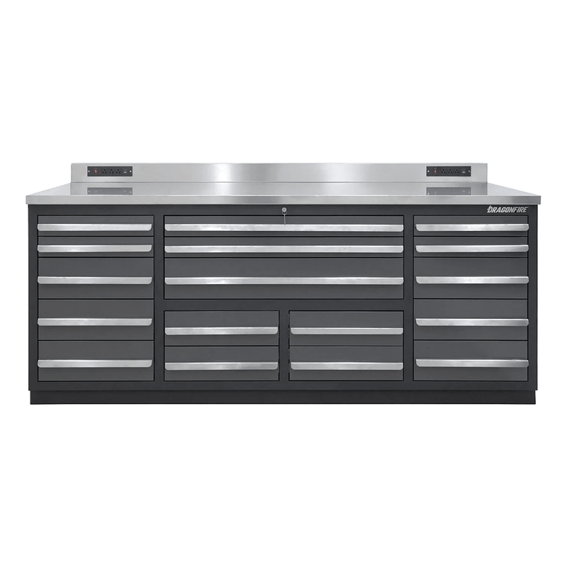 Dragonfire Tools Pro Series 17-Drawer 7-Foot Workbench (Grey)