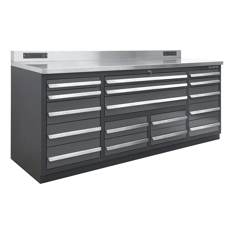 Dragonfire Tools Pro Series 17-Drawer 7-Foot Workbench (Grey)