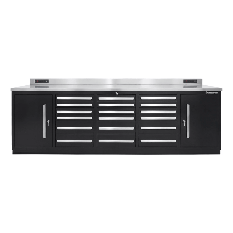Dragonfire Tools Pro Series 18-Drawer 9-Foot Workbench (Black)